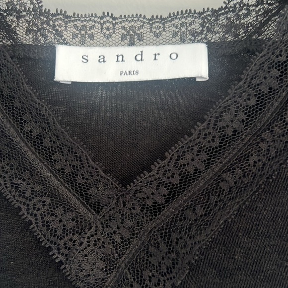 Sandro black lace top. - Picture 2 of 5